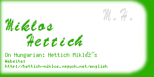 miklos hettich business card